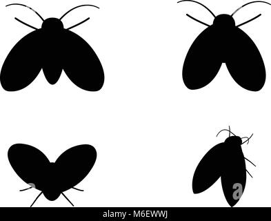 Drain Fly icons in silhouette style, vector art design Stock Vector