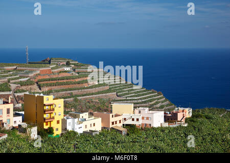 Villages next to plantations in the north of La Palma, Spain. Stock Photo
