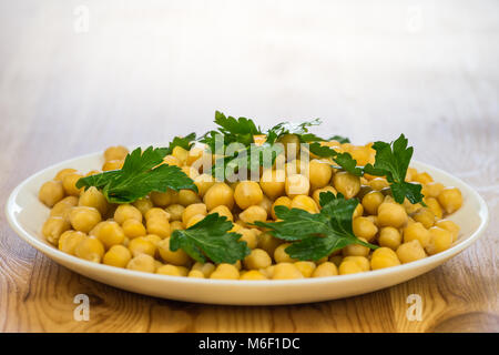 Chickpeas and parsley Stock Photo