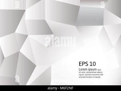Abstract Gray and white color polygon background, Vector illustration Stock Vector
