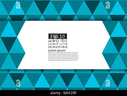 Vector abstract blue triangle background modern design eps10 with copy space Stock Vector