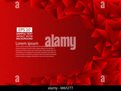 Red polygon abstract vector background with copy space, Vector illustration Stock Vector