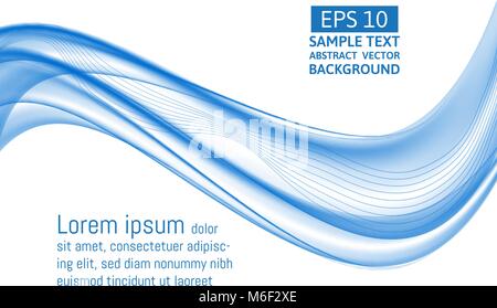 elegant blue wave on transparent background vector illustration Stock ...