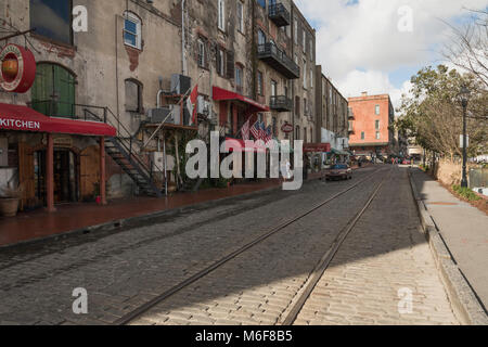 Savannah's Candy Kitchen as seen on River Street in Sanvannah Georgia USA Stock Photo