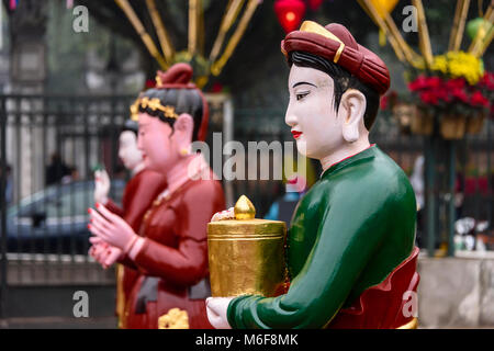 Statues in a garden in Hanoi, Vietnam to celebrate the Chinese New Year. Stock Photo