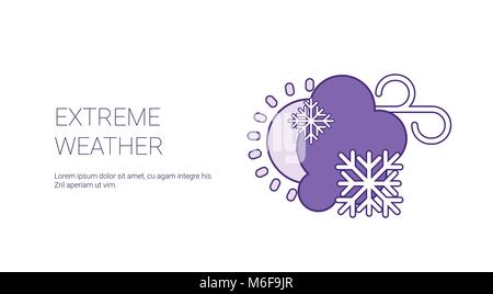 Extreme Weather Conditions Template Web Banner With Copy Space Stock Vector