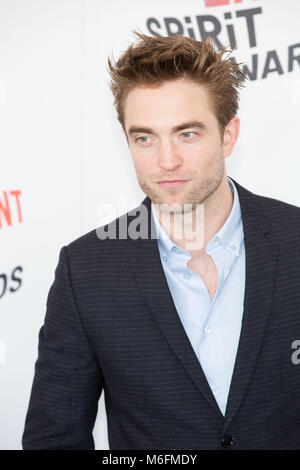 Robert Pattinson attends the Independent Spirit Awards on March 3, 2018 in Santa Monica, California. Stock Photo