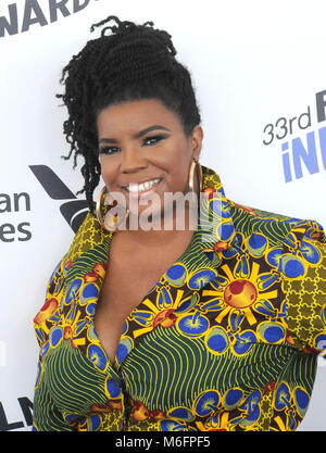 SANTA MONICA, CA - MARCH 03: April Reign attends the 2018 Film Independent Spirit Awards on March 3, 2018 in Santa Monica, California Photo by Barry King/Alamy Live News Stock Photo