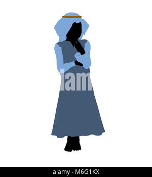 Nativity art illustration silhouette on a white background Stock Photo