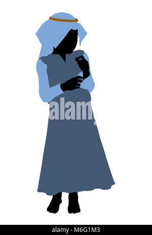 Nativity art illustration silhouette on a white background Stock Photo