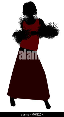 1920's female silhouette on a white background Stock Photo