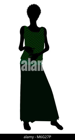 1920's female silhouette on a white background Stock Photo