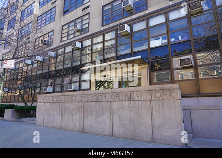 Exterior view of Hunter College,  a constituent college of the City University of New York, located in the Lenox Hill neighborhood of Manhattan Stock Photo