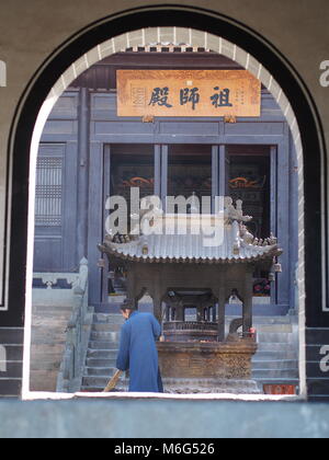 Wudang Temple and Wudang Mountaing. The Origin of Chinese Taoist Martial Art called Tai Chi.  Travel in Hu Bei Province, China. in 2014, 16th April. Stock Photo