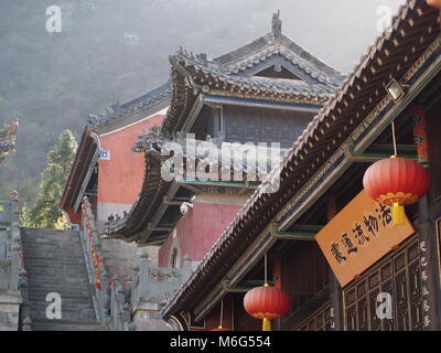 Wudang Temple and Wudang Mountaing. The Origin of Chinese Taoist Martial Art called Tai Chi.  Travel in Hu Bei Province, China. in 2014, 16th April. Stock Photo