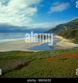 Little Sur River, Big Sur, Monterey County, California Stock Photo