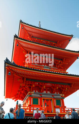 Kiyomizu-dera pagoda, an independent Buddhist temple in eastern Kyoto, founded in 778  and present buildings construc Stock Photo