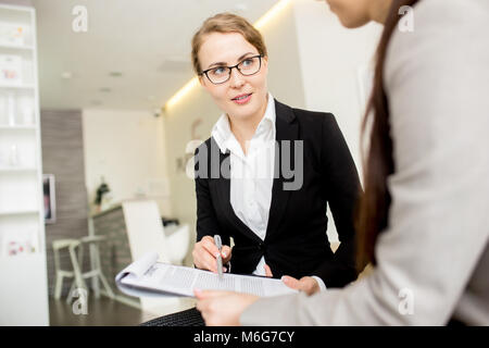 Female Colleagues Having Working Meeting Stock Photo