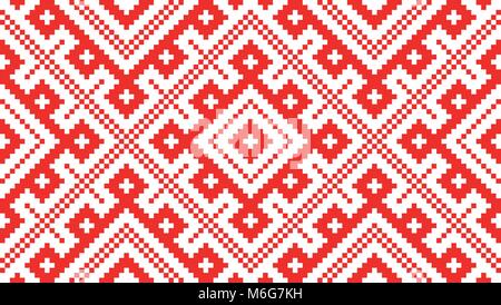 Traditional Russian and slavic ornament made by squares. Stock Vector