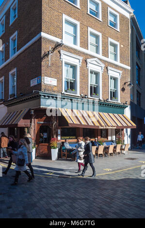 Exterior view of Caffe Caldesi in Marylebone Lane, London, England, UK Stock Photo