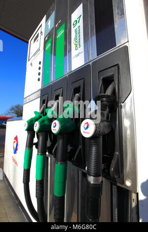 Petrol Pumps at a Total petrol Station, Great Yarmouth, Norfolk, England, UK