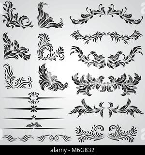 Calligraphic design elements and page decoration vintage frames Stock Vector