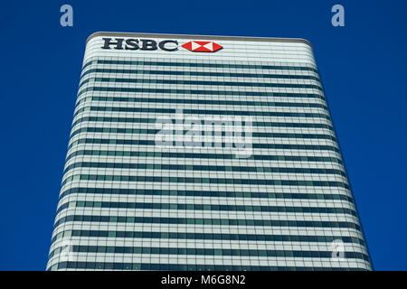 HSBC Tower at Canary Wharf, London England United Kingdom UK Stock Photo