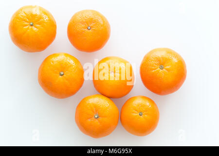Mandarines isolated on the white background. Stock Photo