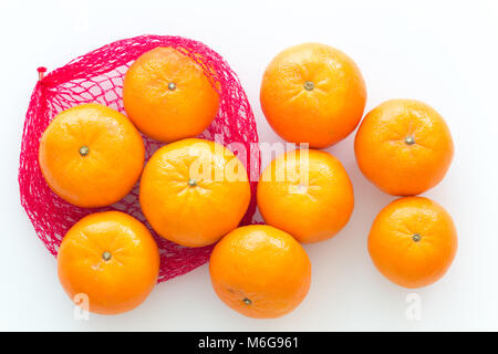 Mandarines isolated on the white background. Stock Photo