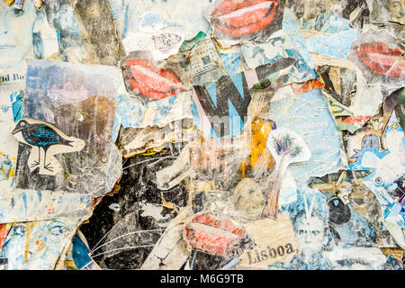 Nice grunge background made of old, weathered posters Stock Photo