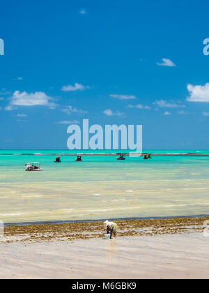 beach view with boats in Maragogi, Alagoas Stock Photo