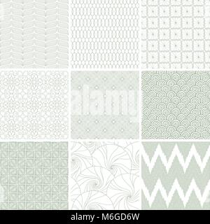 Set of nine abstract geometric seamless patterns Stock Vector