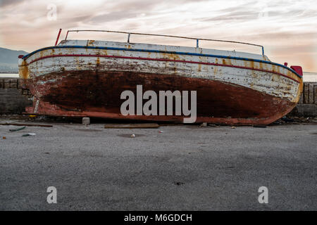 The abandoned fishing boat Stock Photo