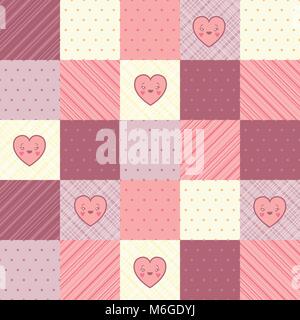 Retro background of vintage design with hearts Stock Vector