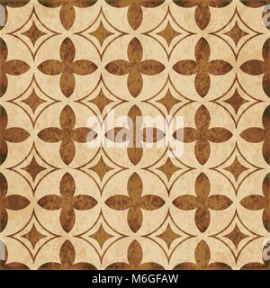 Retro brown watercolor texture grunge seamless background curve cross diamond geometry Stock Vector