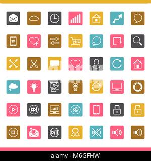 Set of 42 SEO internet icons Stock Vector