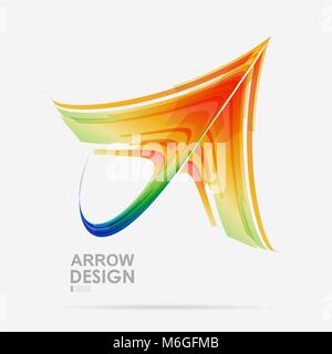 Arrow colored design on a white background Stock Vector