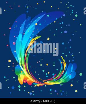 Abstract colorful swirl on dark background Stock Vector