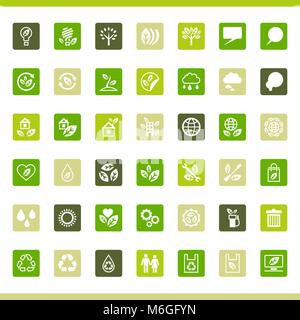 Collection eco web icons Stock Vector
