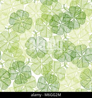 Seamless pattern with abstract clover leaves Stock Vector