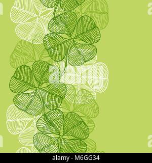 Seamless pattern with abstract clover leaves Stock Vector