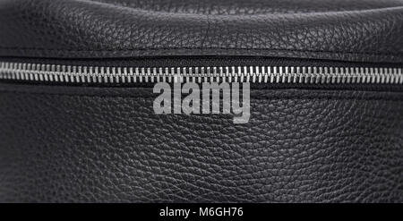Iron clasp on a leather bag. Stock Photo