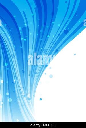 Blue abstract curve background, smooth lines Stock Vector