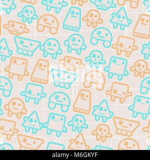 Cartoon robots seamless pattern Stock Vector