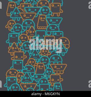 Cartoon robots seamless pattern Stock Vector