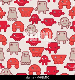 Cartoon robots seamless pattern Stock Vector