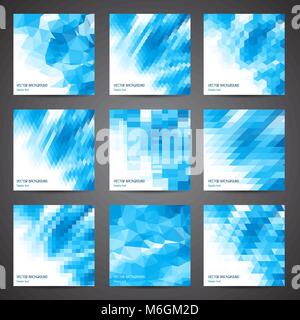 Mosaic abstract geometric backgrounds set Stock Vector