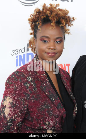 SANTA MONICA, CA - MARCH 03: Director/writer Dee Rees attends the 2018 Film Independent Spirit Awards on March 3, 2018 in Santa Monica, California Photo by Barry King/Alamy Live News Stock Photo