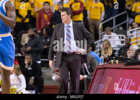 March 03, 2018: UCLA Bruins head coach Steve Alford in a NCAA Basketball game between the UCLA Bruins vs USC Trojans at the Galen Center in Los Angeles, CA: Jordon Kelly/CSM(Jordon Kelly : © Cal Sport Media) Credit: Cal Sport Media/Alamy Live News Stock Photo