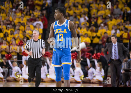 March 03, 2018: UCLA Bruins guard Kris Wilkes (13) in a NCAA Basketball game between the UCLA Bruins vs USC Trojans at the Galen Center in Los Angeles, CA: Jordon Kelly/CSM(Jordon Kelly : © Cal Sport Media) Credit: Cal Sport Media/Alamy Live News Stock Photo